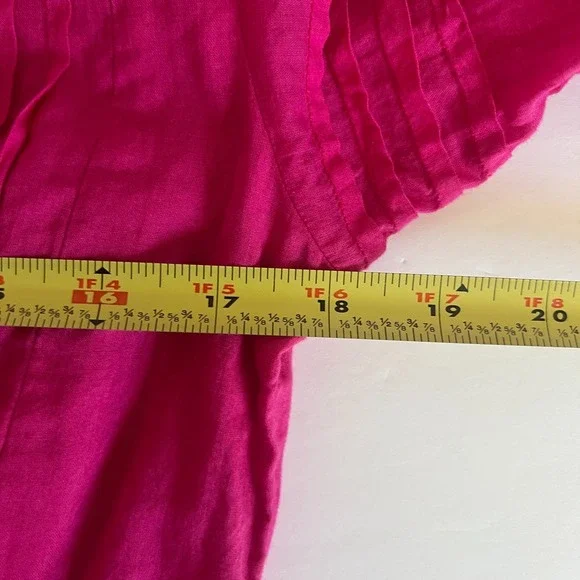 Karina Grimaldi Sz XS Carol Pink Mini Dress Eyelet Puff Sleeves 100% Cotton Boho - Picture 9 of 12